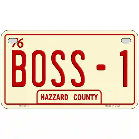 Boss 1 Metal Novelty License Plate 7" x 4" (MP)
