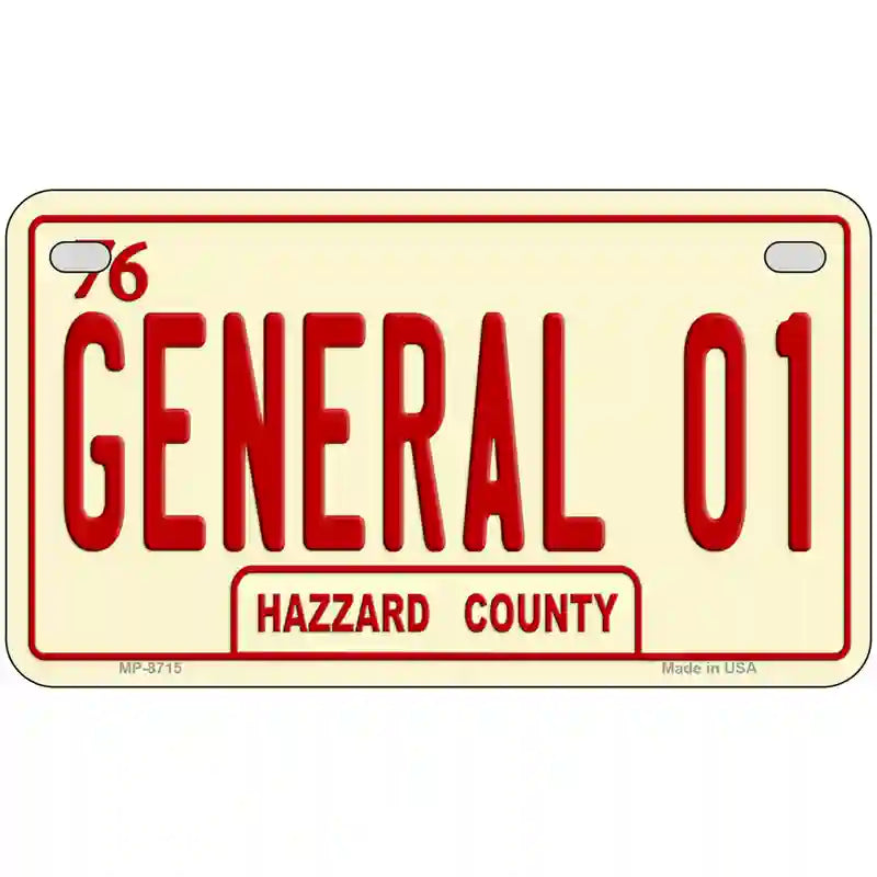General 01 Metal Novelty License Plate 7" x 4" (MP)