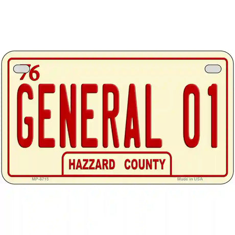 General 01 Metal Novelty License Plate 7" x 4" (MP)