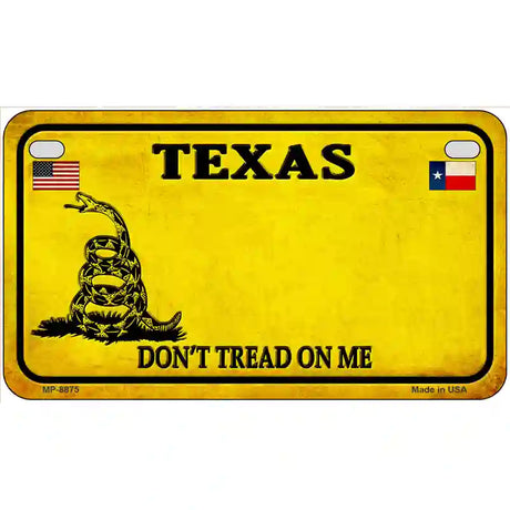 Texas Dont Tread On Me Metal Novelty License Plate 7" x 4" (MP) / Yes