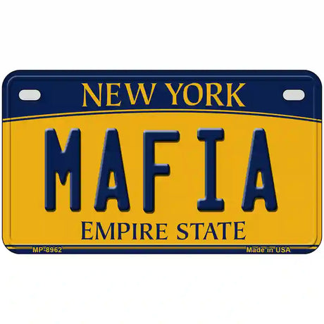 Mafia New York Metal Novelty License Plate 7" x 4" Motorcycle (MP)