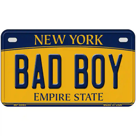 Bad Boy New York Metal Novelty License Plate 7" x 4" Motorcycle (MP)