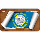 South Dakota Flag Scroll Metal Novelty License Plate 7" x 4" (MP)