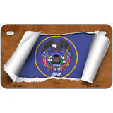 Utah Flag Scroll Metal Novelty License Plate 7" x 4" (MP)
