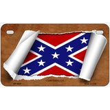 Confederate Flag Scroll Metal Novelty License Plate