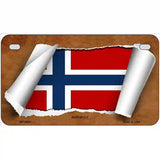 Norway Flag Scroll Metal Novelty License Plate 7" x 4" (MP)
