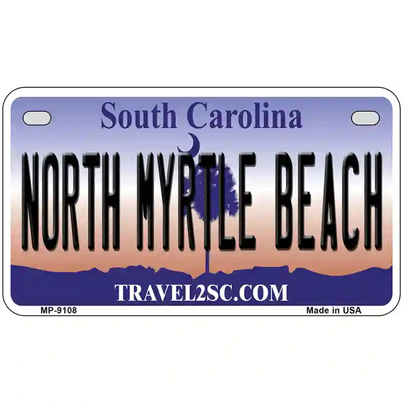 North Myrtle Beach South Carolina Metal Novelty License Plate 7" x 4" Motorcycle (MP)