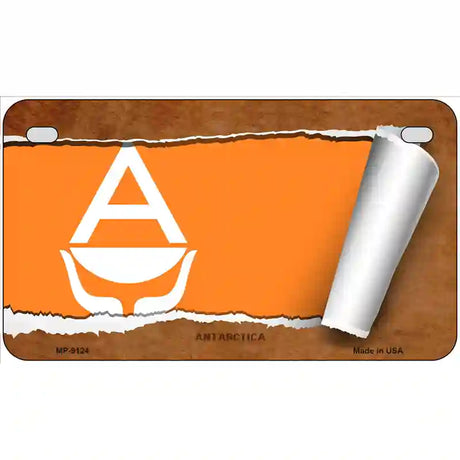 Antarctica Flag Scroll Metal Novelty License Plate 7" x 4" (MP)