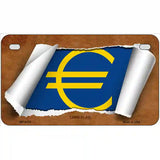 Euro Flag Scroll Metal Novelty License Plate 7" x 4" (MP)