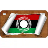 Malawi Flag Scroll Metal Novelty License Plate 7" x 4" (MP)