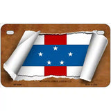 Netherlands Antilles Flag Scroll Metal Novelty License Plate 7" x 4" (MP)