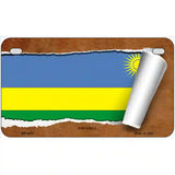 Rwanda Flag Scroll Metal Novelty License Plate 7" x 4" (MP)