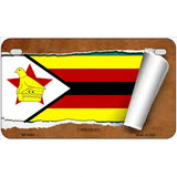 Zimbabwe Flag Scroll Metal Novelty License Plate 7" x 4" (MP)