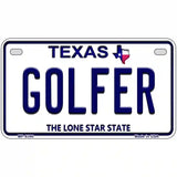 Golfer Texas Novelty Metal License Plate 7" x 4" (MP)