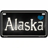 Alaska Flag Script Metal Novelty License Plate 7" x 4" (MP)