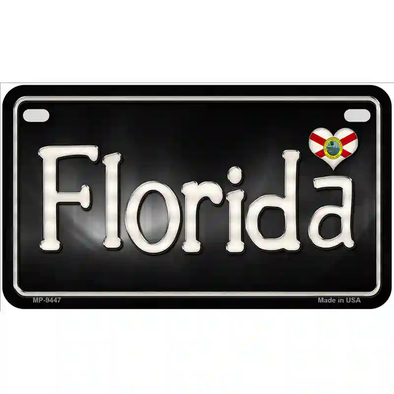 Florida Flag Script Metal Novelty License Plate 7" x 4" (MP)