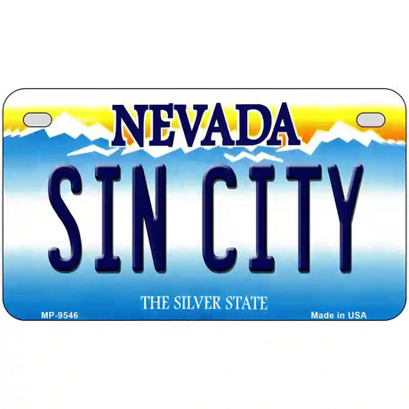 Sin City Nevada Novelty Metal License Plate 7" x 4" (MP)