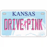 Drive Pink Kansas Novelty Metal License Plate 7" x 4" (MP)