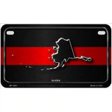 Alaska Thin Red Line Metal Novelty License Plate 7" x 4" (MP)