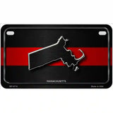 Massachusetts Thin Red Line Metal Novelty License Plate 7" x 4" (MP)