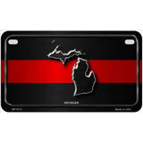Michigan Thin Red Line Metal Novelty License Plate 7" x 4" (MP)