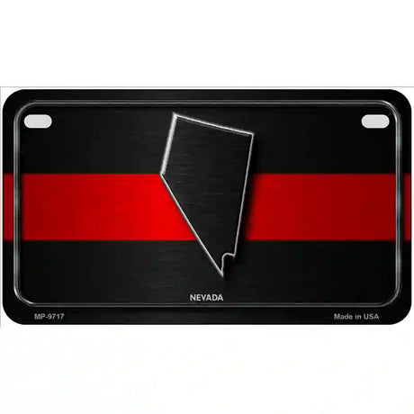 Nevada Thin Red Line Metal Novelty License Plate 7" x 4" (MP)