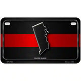 Rhode Island Thin Red Line Metal Novelty License Plate 7" x 4" (MP)
