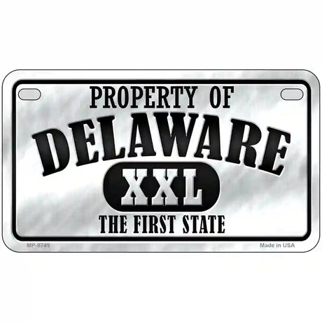 Property Of Delaware Novelty Metal License Plate 7" x 4" (MP)
