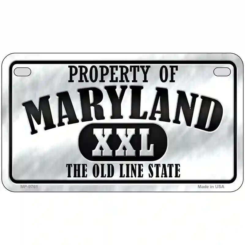 Property Of Maryland Novelty Metal License Plate 7" x 4" (MP)