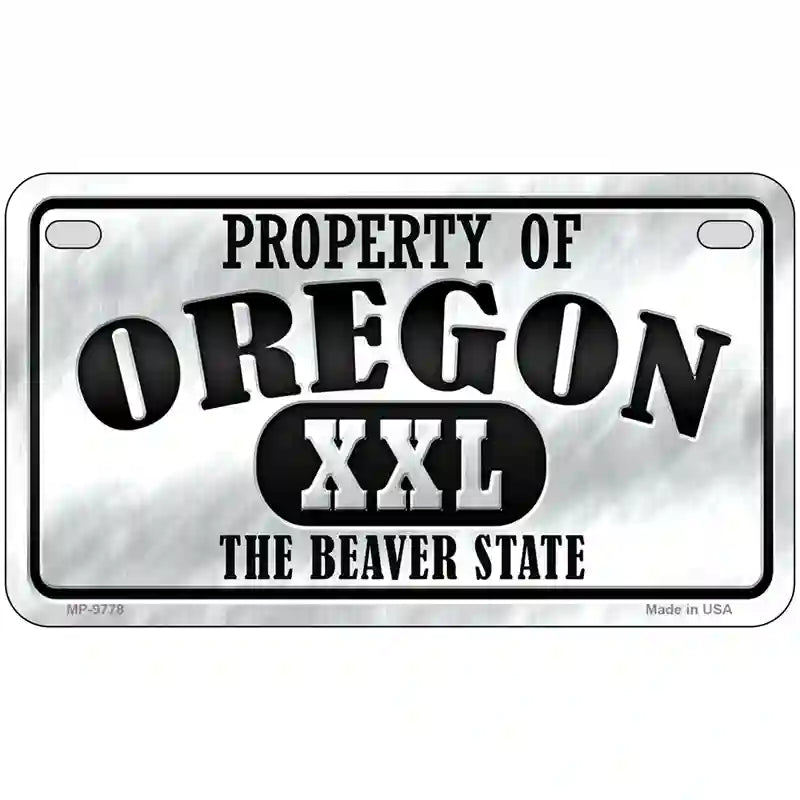 Property Of Oregon Novelty Metal License Plate 7" x 4" (MP)