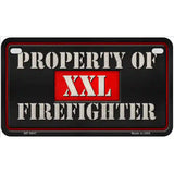 Property Of Firefighter Novelty Metal License Plate 7" x 4" (MP)