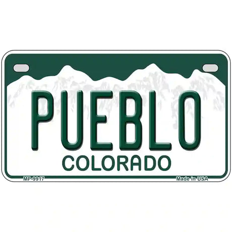 Pueblo Colorado Metal Novelty License Plate 7" x 4" Motorcycle (MP)
