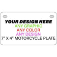 Personalized Design Your Own Custom Motorcycle | Golf Cart Aluminum License Plate Tag Tag | 7" x 4"
