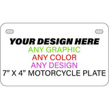 Personalized Design Your Own Custom Motorcycle | Golf Cart Aluminum License Plate Tag Tag | 7" x 4"