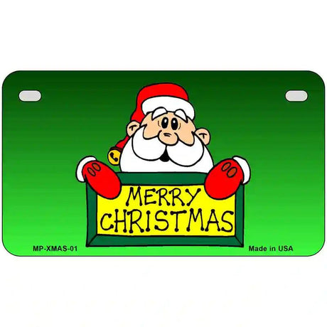 Merry Christmas Santa Metal Novelty License Plate 7" x 4" (MP)