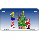 Santa Elf Tree Metal Novelty License Plate 7" x 4" (MP)