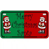 Green Red Santa Metal Novelty License Plate 7" x 4" (MP)