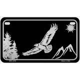 Eagle Black Brushed Chrome Novelty Metal License Plate 7" x 4" (MP)