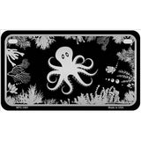 Octopus Black Brushed Chrome Novelty Metal License Plate 7" x 4" (MP)