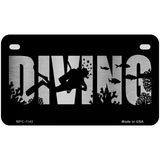 Diving Brushed Chrome Novelty Metal License Plate 7" x 4" (MP)