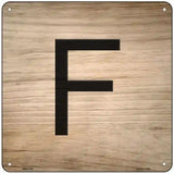 F Letter Tile Novelty Metal Square Sign 6" (MSQ)