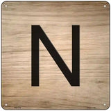 N Letter Tile Novelty Metal Square Sign 6" (MSQ)
