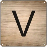 V Letter Tile Novelty Metal Square Sign 6" (MSQ)
