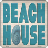 Beach House Seashell Novelty Metal Square Sign 6" (MSQ)