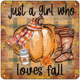 Loves Fall Novelty Metal Square Sign 6" (MSQ)