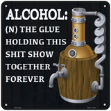 Alcohol Definition Novelty Metal Square Sign 6" (MSQ)
