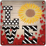 Love Sunflower Novelty Metal Square Sign 6" (MSQ)