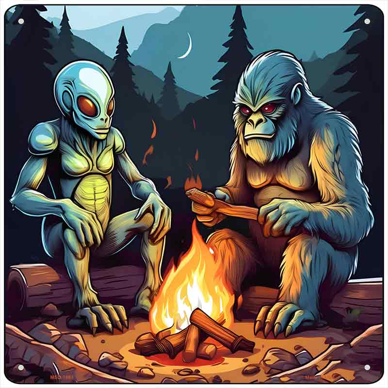 A Believers Campfire Novelty Metal Square Sign SQ-1661