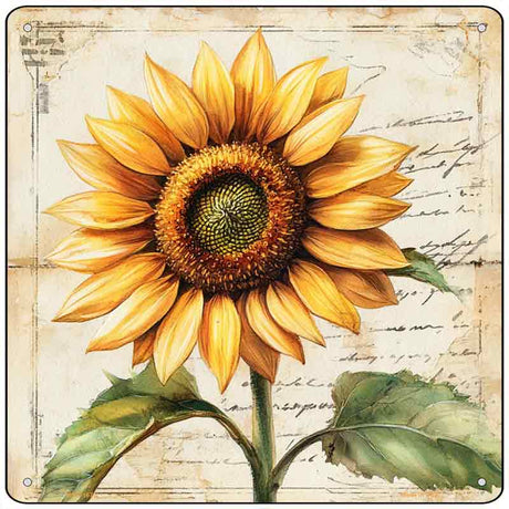 Vintage Sunflower Novelty Metal Square Sign SQ-1672