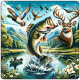 Fishing Paradise Novelty Metal Square Sign SQ-1674